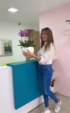Cargar imagen en el visor de la galería, Arreglo Fucsia 6 varas orquideas medianas en matera ceramica (AMC)